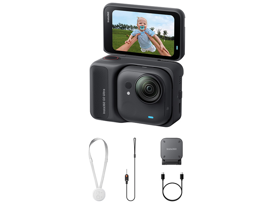 Sportkamera Insta360 GO Ultra Midnight Black mit Zubehör