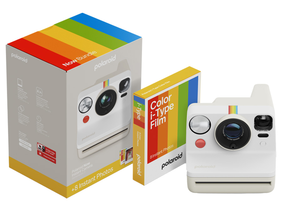 Auslöserkamera Polaroid Now Gen 3 weiß + Filme (8 Bilder)