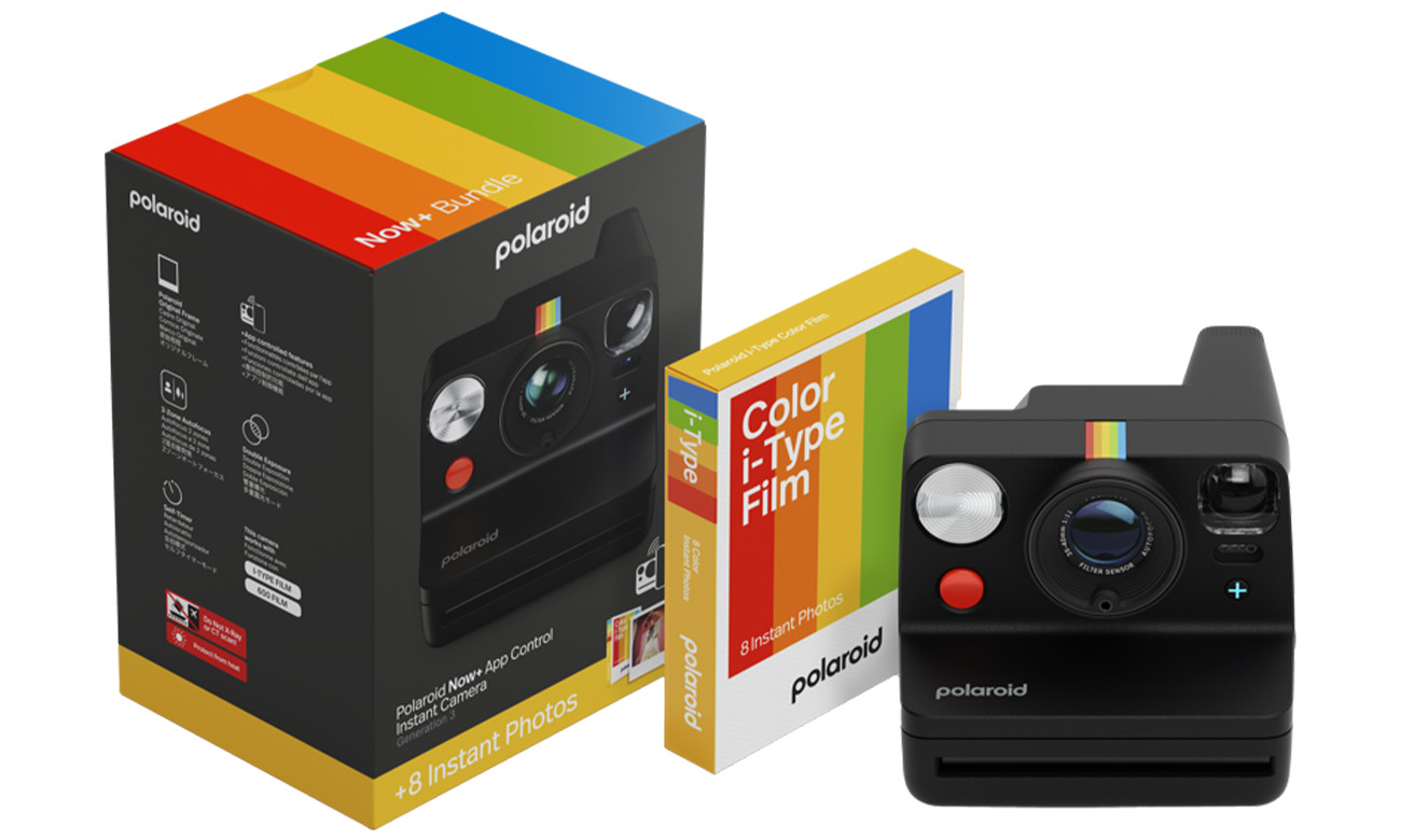 Auslöserkamera Polaroid Now+ Gen 3 schwarz + Filme (8 Fotos)