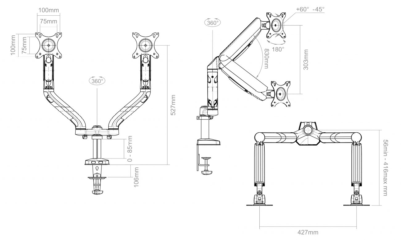 ART L-18GD VESA-Halterung