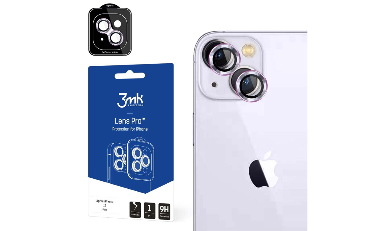 3mk Lens Protection Pro für iPhone 15 Pink