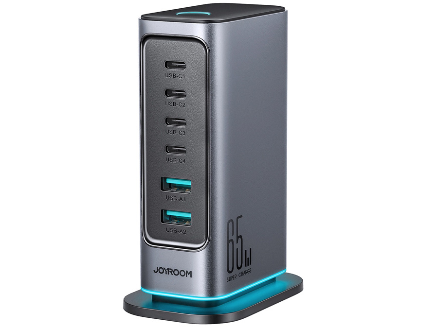 Joyroom JR-TCM02 Mehrfachsteckdose GaN 65W EU 4x USB-C 2x USB-A