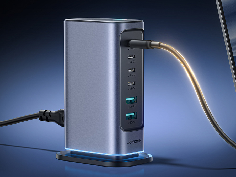 Joyroom JR-TCM02 Mehrfachsteckdose GaN 65W EU 4x USB-C 2x USB-A