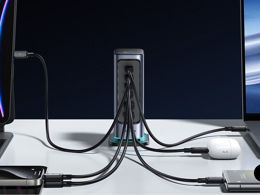 Joyroom JR-TCM02 Mehrfachsteckdose GaN 65W EU 4x USB-C 2x USB-A