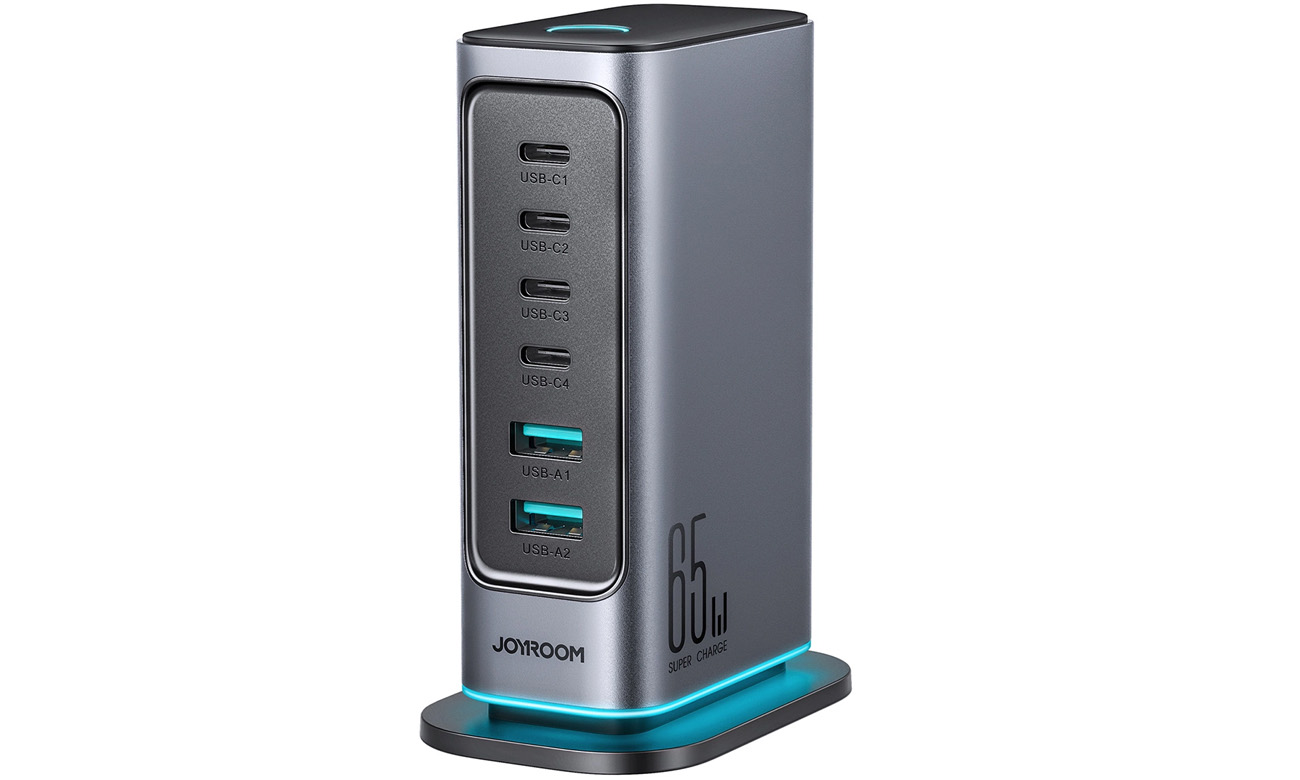 Joyroom JR-TCM02 Mehrfachsteckdose GaN 65W EU 4x USB-C 2x USB-A