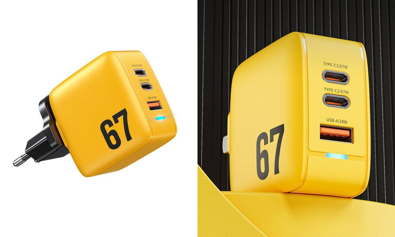 WEKOME WP-U141 Tint Series - Netzladegerät 2x USB-C & USB-A Super Fast Charger GaN 67W