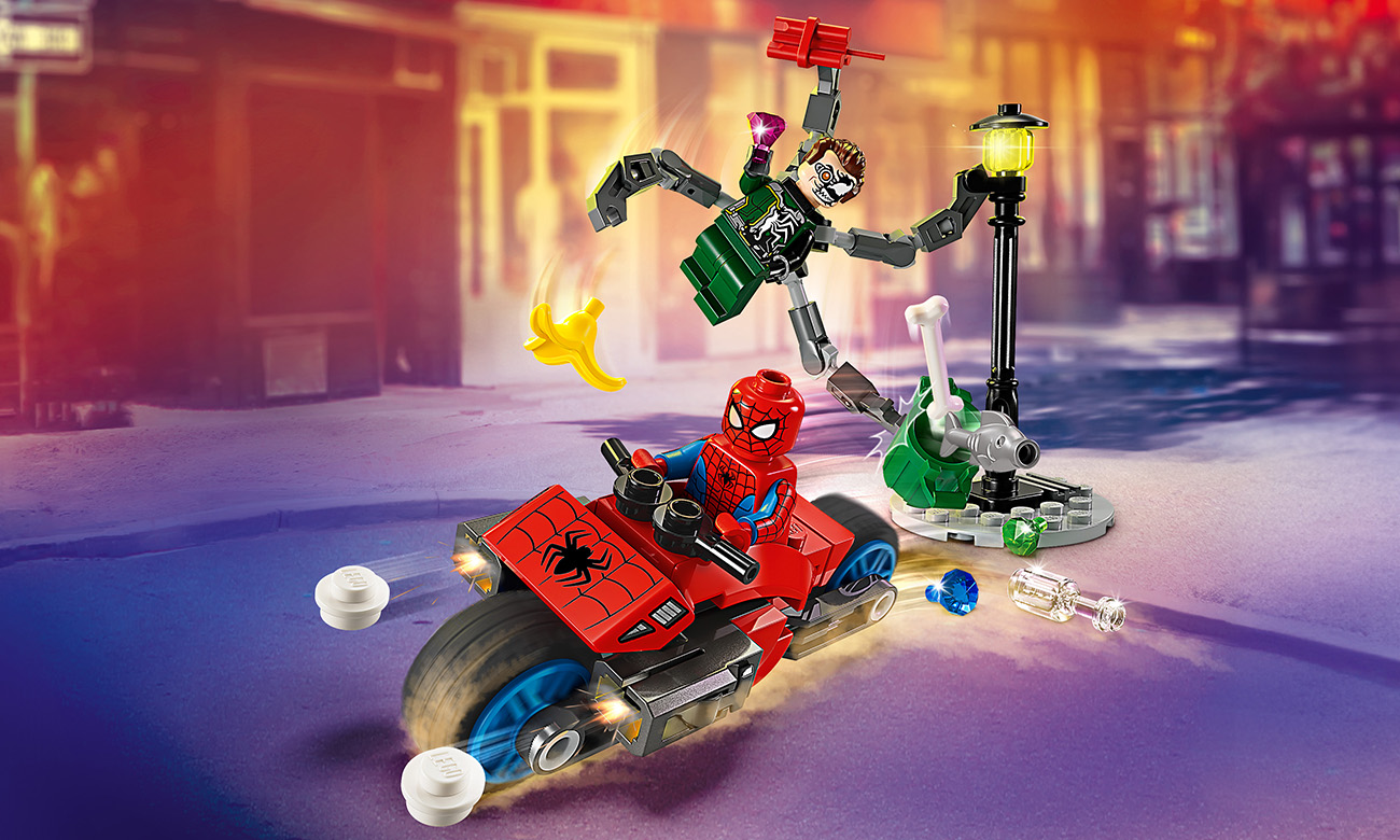 LEGO Marvel Super Heroes Spielset - Motorrad-Verfolgungsjagd: Spider-Man vs. Doc Ock