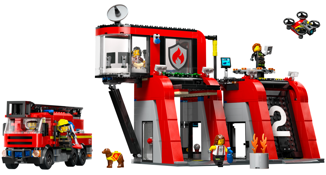 LEGO City 60414 Feuerwehrstation mit Drehleiterfahrzeug